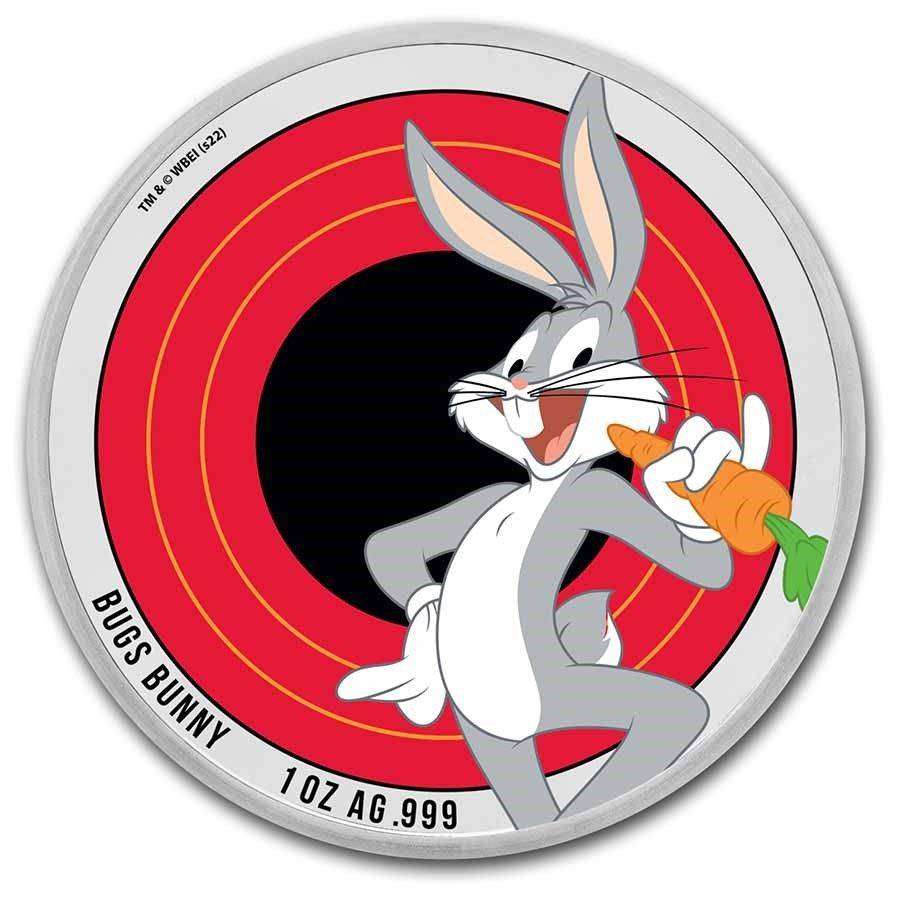 1 oz Silver - 2022 - Looney Tunes Bugs Bunny - Colorized - Samoa